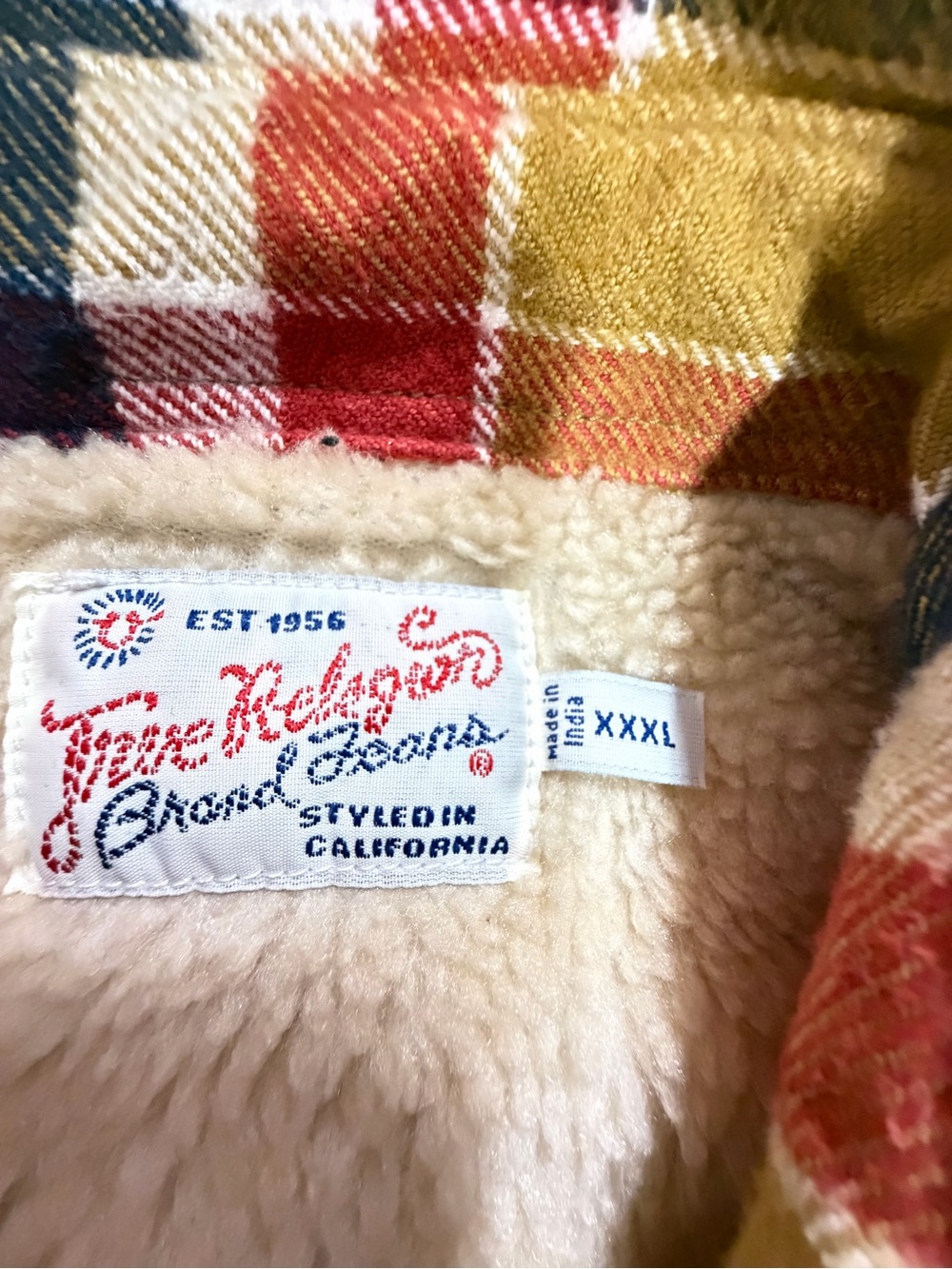 True Religion Sherpa Lined Plaid Flannel Shirt Jacket XXXL Western Shacket
B318